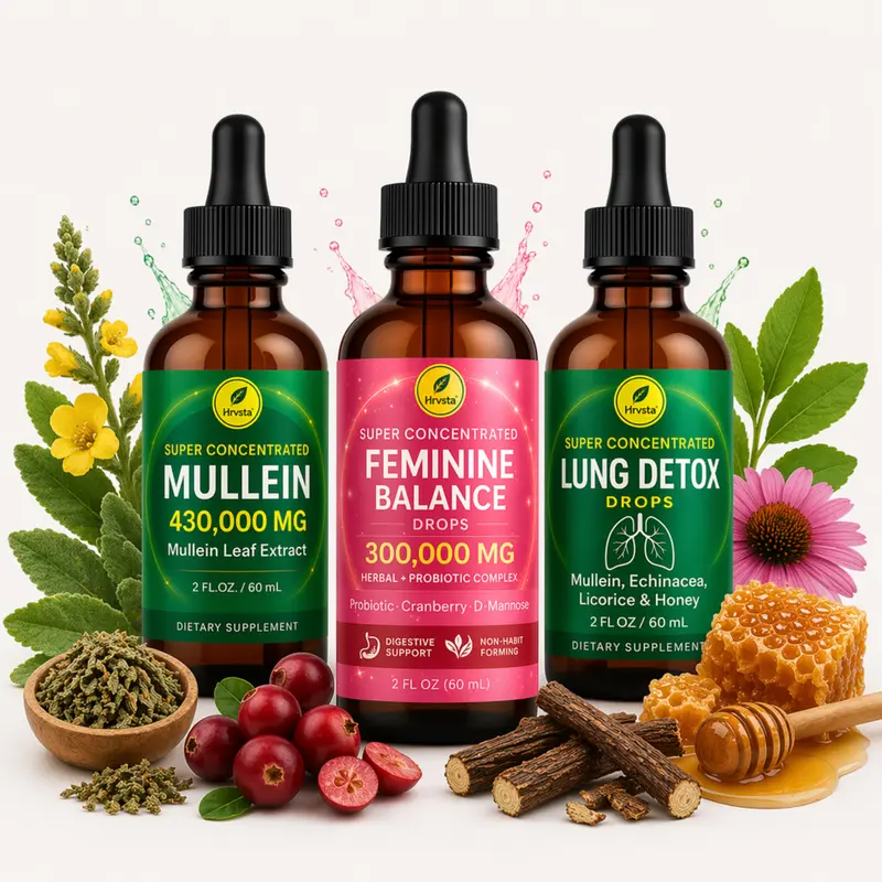Mullein Leaf Drops Concentrated Botanical Bundle - 2 Fl Oz Bottles, 430kmg Strength Natural Healthcare Supplement, Daily Dietary Supplement for Lung Detox & Immune Nourishment