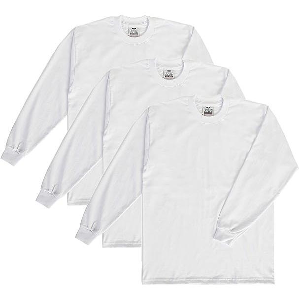 3 Pack Pro Club Men's Heavyweight Long Sleeve T-Shirt