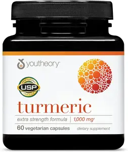 Turmeric Extra Strength - 1,000 mg Turmeric Supplement - with 10 mg Black Pepper - Curcumin Joint Support* - Soy, Dairy & Gluten Free - 60 Vegetarian  Count
