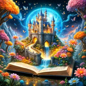 Castle Book Moon Diamond Painting Kit Square Round Diamond 5D DIY Mosaic Handmade Art Dreamy Landscape Adult Gift Home Decor