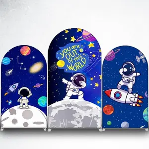 Out of This World Astronaut Arch Backdrop Cover for Space Theme Birthday