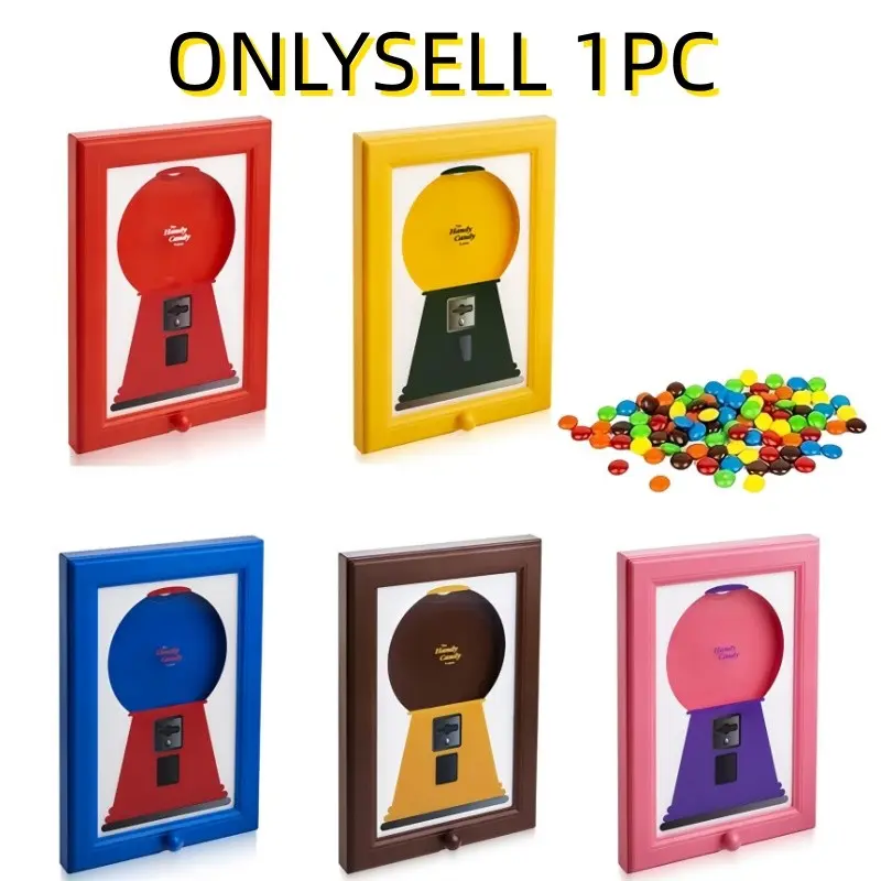 Wall mounted square photo frame candy dispenser, Trendy square frame, Display Small Frame, convenient and quick to dispense candy, nuts, dog and cat snacks, holiday decoration photo frame candy box, Christmas gift