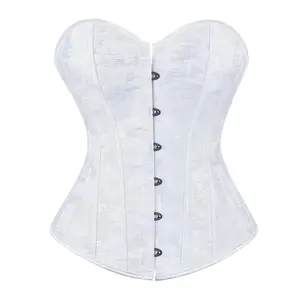 Grey Underbust Corset for Women Adjustable Waist Cincher Gothic Victorian Fashion Womenswear Curvy Elegance Aesthetic 809