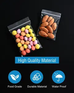 500 PCS Small Plastic Bags,  4 Different Sizes Small Jewelry Clear Storage Poly Bag for Packaging, Candy, Pill