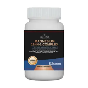 Magnesium Complex 12-in-1 1000mg per Serving 120 Capsules Dietary Supplements Liquid Chlorophyll Extra Strength turkesterone Ginkgo Biloba eocute supplement Edible