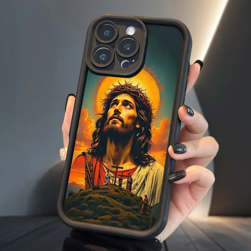 Divine Light of Jesus Silicone Phone Case, Durable Soft Matte TPU Armor Accessory with Lens Protector, Drop-Proof Shockproof Custom Fit Back Cover for iPhone 17 Air/16/16e/15/14/13/12/11 Pro Max Plus/X/XS