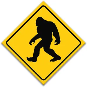 Sasquatch Caution Metal Sign