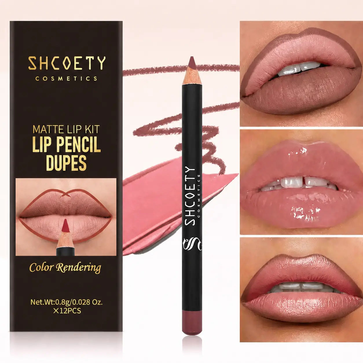 Lip Smudger,Lip Stain Marker ,Waterproof Lip Liner Pencil Set 12 Colors, Matte Long Wear Lip Contour Makeup Kit, Smooth Creamy Lip Definition Pens, Smudge Resistant Beauty Tool