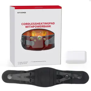 [Battery Included] Cordless Heating Pad & Back Massager - Wearable Heat Therapy Belt for Lower Back Pain & Cramp Relief