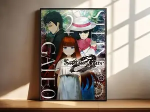 Steins Gate Anime Poster Print, Manga Art, Anime Wall Decor, Anime Room Artwork, Anime Gift, Manga Fan Gift, Anime Merch