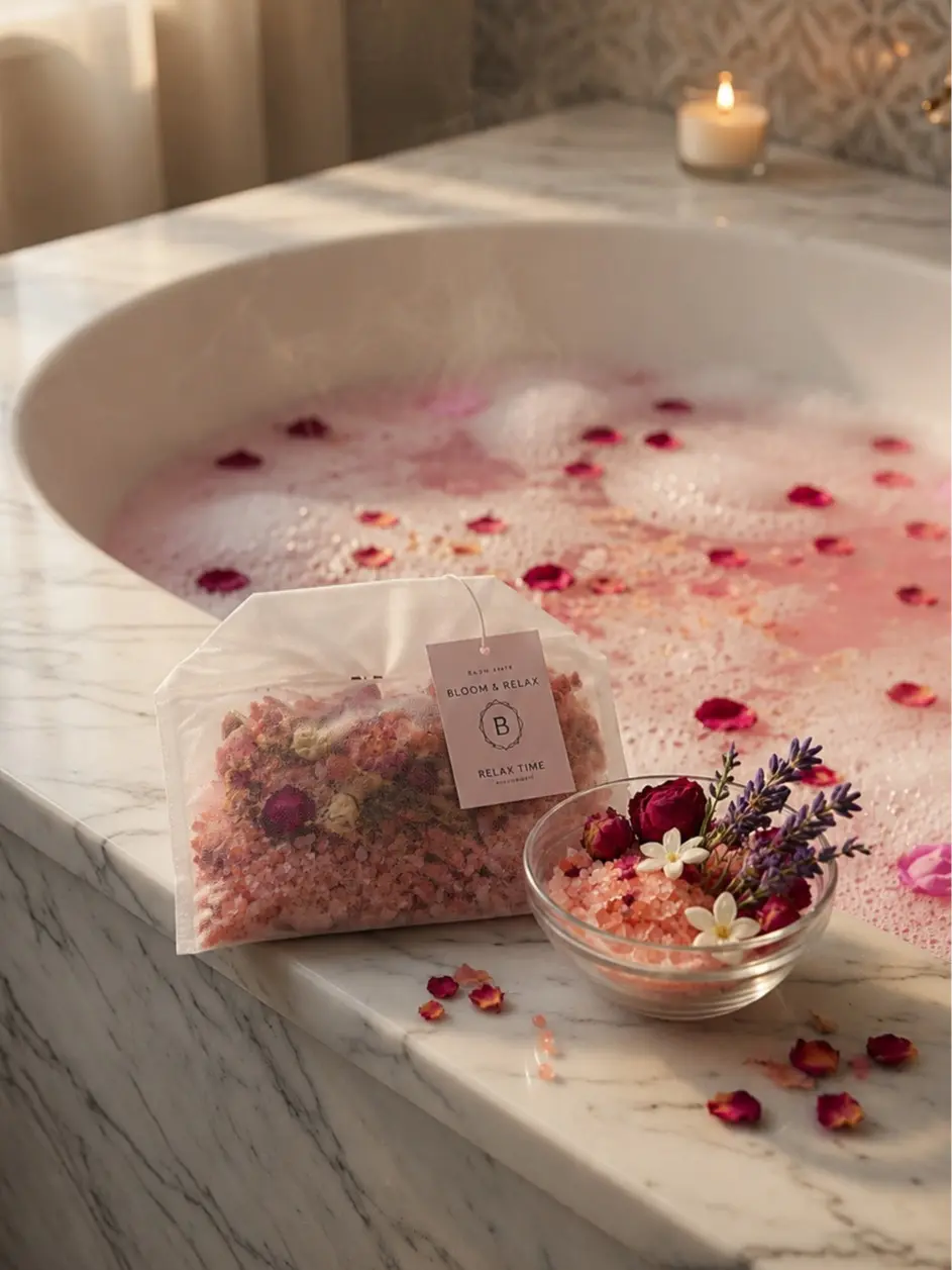 Bloom Bath Herbal Tea Bag Set – 6 Botanical Bath Sachets Bath Products Gift