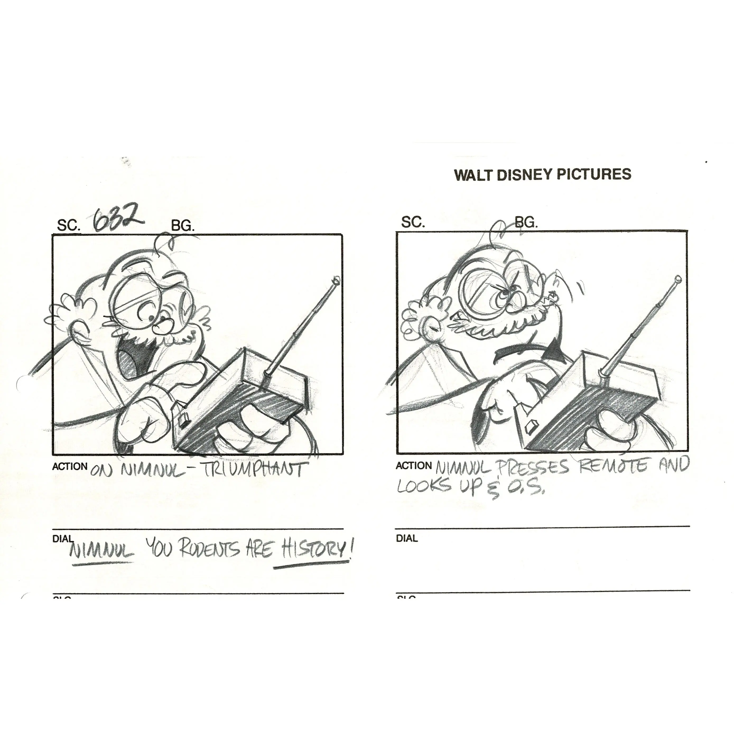 Chip n Dale Rescue Rangers Original Production Animation Storyboard Walt Disney FIRST EPISODE 1988 A195