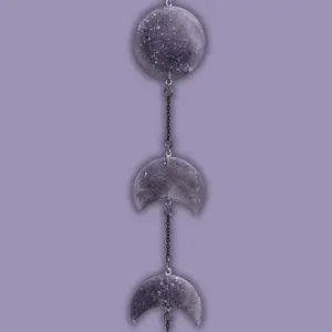 Black Galaxy Holographic Mini Moon Phase – Onyx, Labradorite & Lepidolite