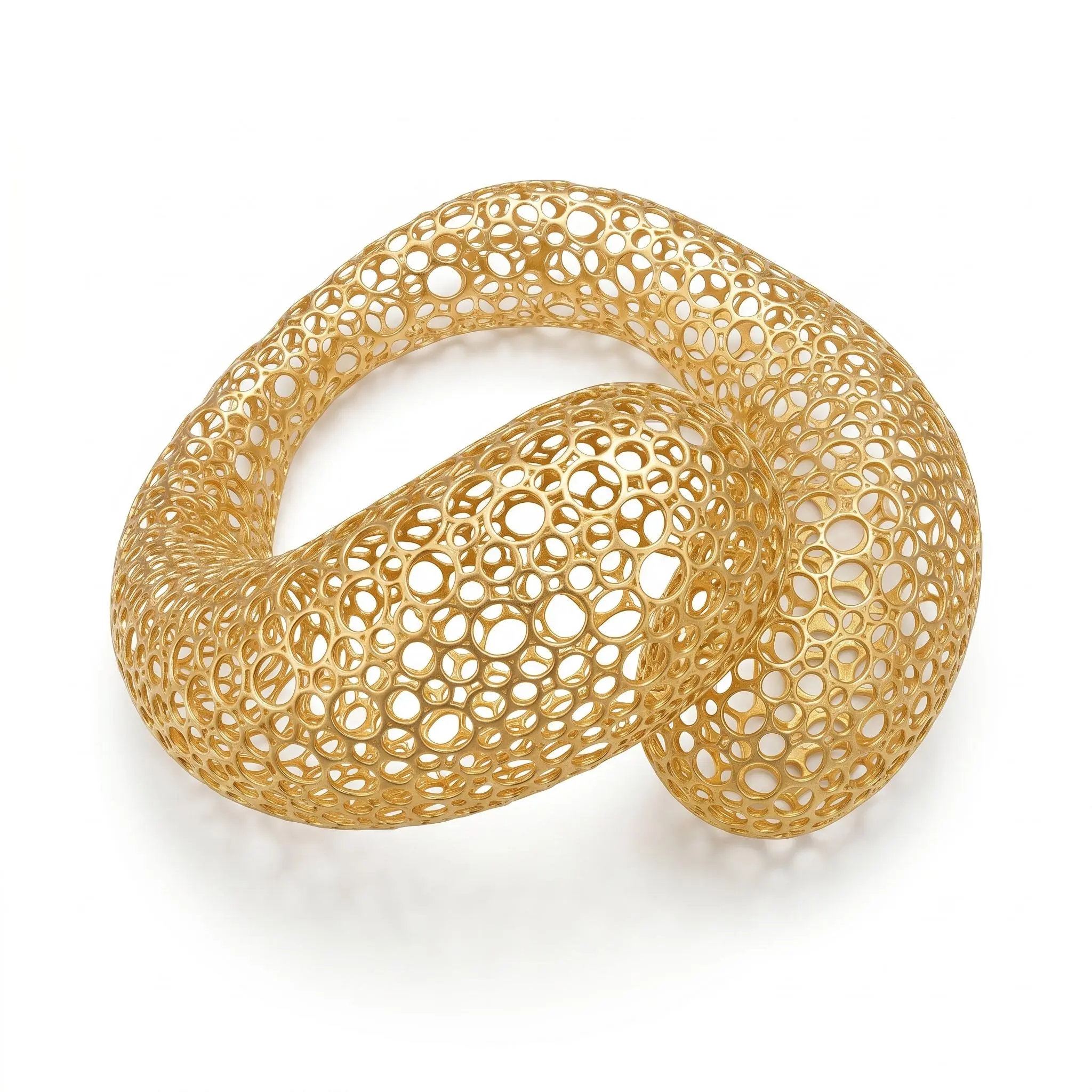 Vale & Veil — Paris | Voûte Sculptural Bangle | Intricate Gold Mesh Bracelet