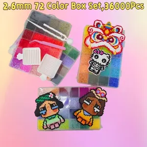 2.6mm 72 Color Box Set,36000Pcs,3D Pixel Puzzle Beads,Stainless Steel Precision Tweezers Set,Multiple Available,Infinitely Creative Maierial,DIY Bead Set,Spelled Beads Keychain pendan,Perfect for Kids & Adults Craft, Pixel Art