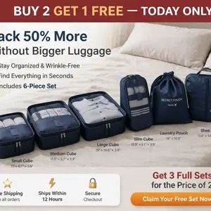 Voyager Compression Packing Cube System – 6 Piece Travel Organizer Set