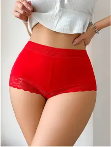 Women's Fashionable Lace Patchwork Briefs - Elegant & Comfortable Fit for Everyday Wear - 1 Pc Stylish Underwear