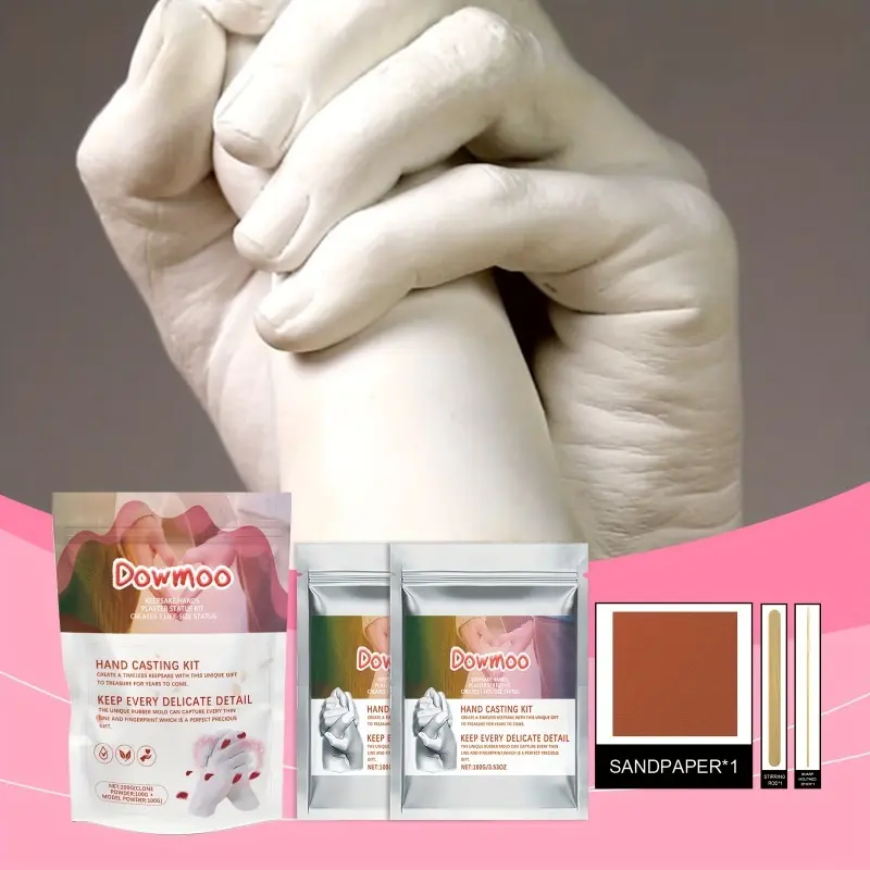 Couple Hand Mold Kit, Plaster Casting Set, Casting Molds with Plaster Powder & Tools, Molding, Craft Supplies, Ideal Commemorative Gift for Valentines, Anniversaries, Weddings