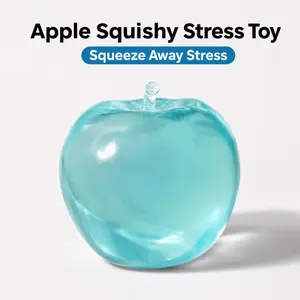 Vaseline Filled Non Rebound Shapable Blue Apple Squishy Clear High Aesthetics Stress Relief Toy Hand Feeling Good Squeeze Toy For Anxiety