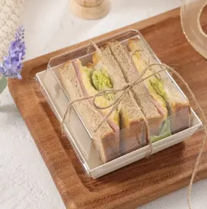 60pcs Paper Deli Boxes, White Square, Disposable Food Containers, Baking Boxes, Pastry Boxes With Clear Safety Lids For Strawberry Sandwiches, Cakes, 4.7"*4.3"