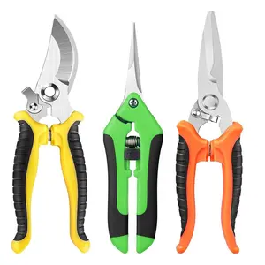 Ultra Sharp Comfort Grip Scissors Set Gardening Set Garden Pruning Shears, Heavy Duty Premium Japanese Yasugi Steel Blades, Non-Slip Vinyl Coated Handles, Ergonomic Tree Trimmer Cordless Hedge Trimmer Shrubbery Trimmer