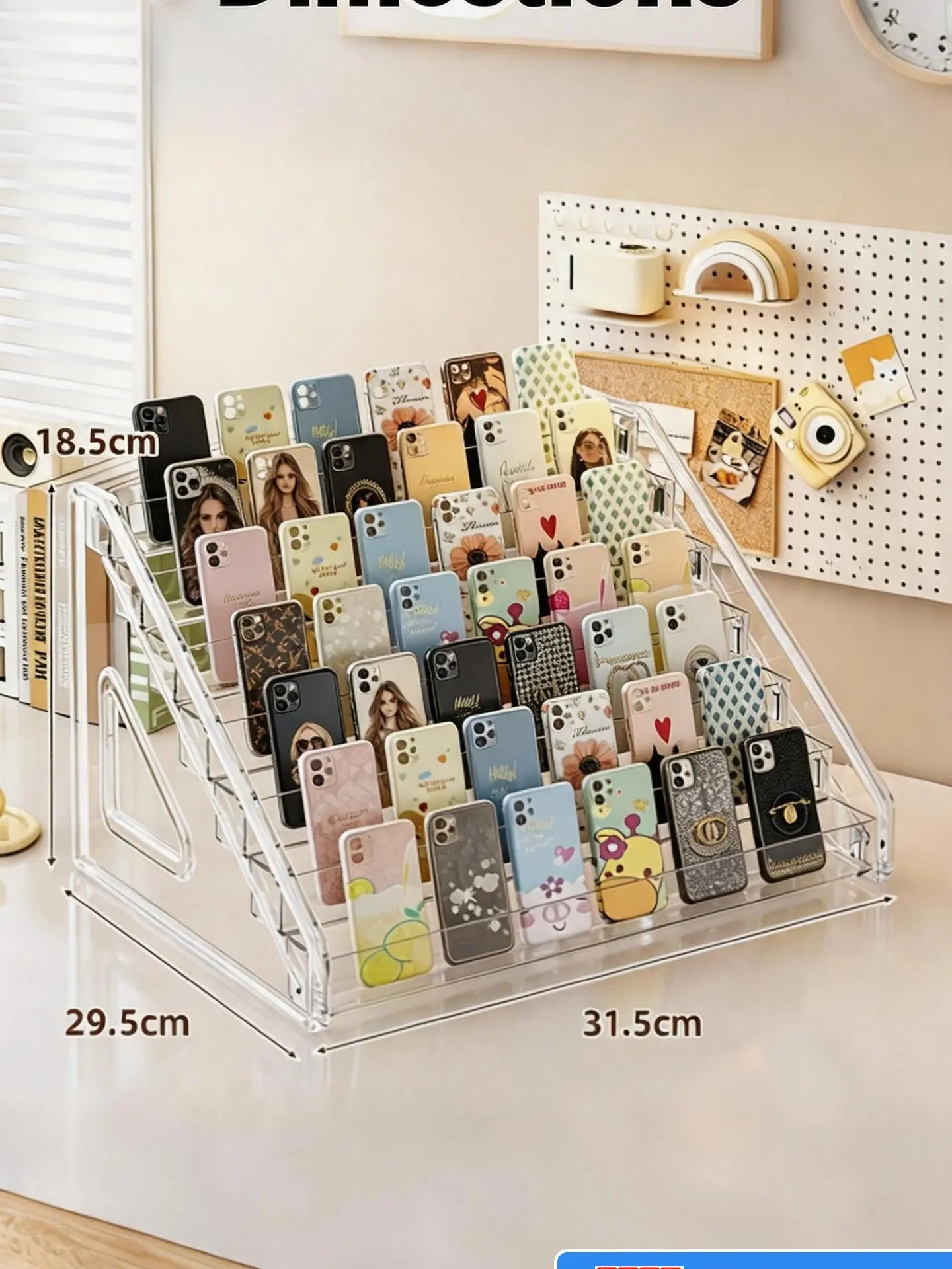 7-Tier Phone Case Display Shelf - Office Desk Organizer for Stationery, Supplies, File Rack Accessory (Computers & Office Equipment)