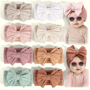 11.10  L-A27   8-Pack Baby Headbands: Soft Nylon Hair Bows & Elastic Hairbands for Newborns, Infants, Toddlers & Girls - Ideal for Daily Wear & Photoshoots