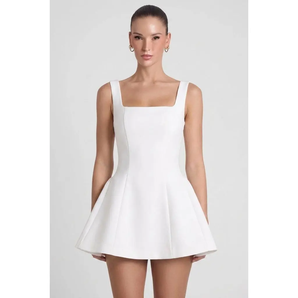 Ysabelle Babydoll Corset Mini Dress - White
