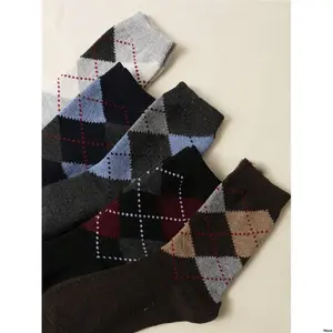 5pairsMenGeometricPatternSocks