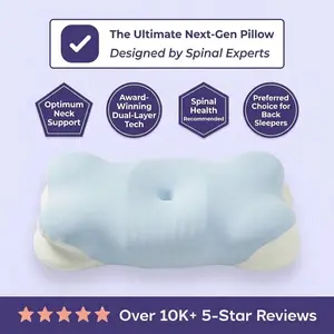 Cloud Ergonomic Memory Foam Pillow, Dual Height Cervical Neck Support Pillow with Breathable Removable Pillowcase, Suitable for Side Back Stomach Sleepers