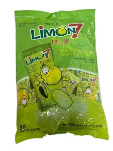Limon 7 Plus Lemon Chili Salt Lollipops Candy – 30 Count Bag (11.6 oz Mexican Candy)