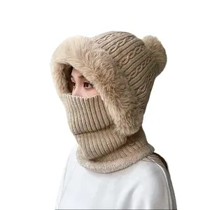 Original Stylish,Cute & Stylish bear-ear design windproof hat, suitable for winter warmth and protection from the cold, ideal for cyclists.One Size Fits All / Stretch Fit for Any Head Circumference