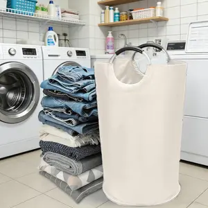 2Pack 90L Large Laundry Basket, Collapsible Laundry Bag, Tall Clothes Hamper, Foldable Bin