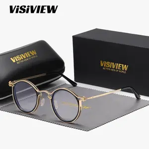 VISIVIEW Unisex Vintage Elegant Full-frame Glasses With Round Clear Lenses