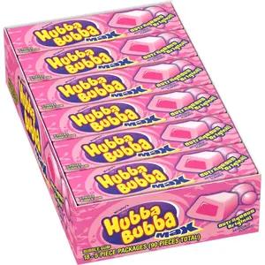 Hubba Bubba Max Bubble Gum Original 18 5 Piece Packs Pack of 90 Individually Wrapped Soft Chewy Bubblegum Snack
