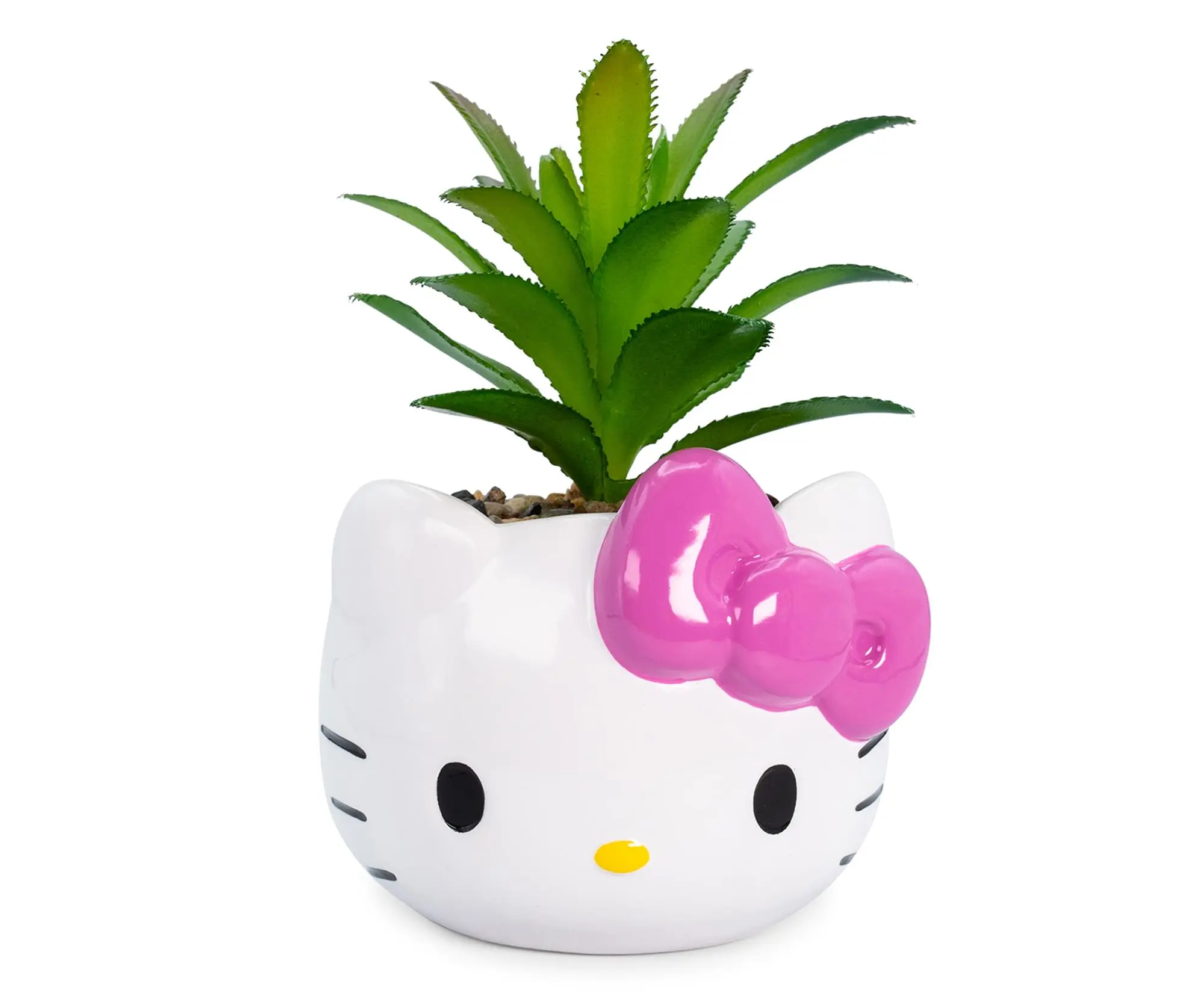 Sanrio Hello Kitty Face 3-Inch Ceramic Mini Planter with Artificial Succulent Sanrio Hello Kitty Face 3-Inch Ceramic Mini Planter with Artificial Succulent