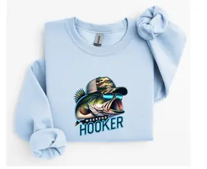 Gildan Heavy Blend Unisex Sweatshirt Fishing Weekend Hooker Graphic