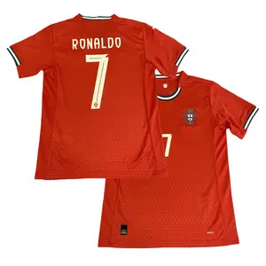 2025 Portugal Home Short Sleeve 7# Cristiano Ronaldo Soccer Jersey Red Football Jersey Quick Drying