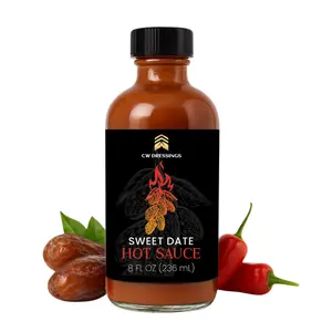 CW Dressings - Award-Winning Organic Sweet Date Hot Sauce - Sweetened w/Deglet Nour Date Syrup | Vine Ripened Tomatoes, Cayenne, Chipotle, Scotch Bonnet, Guajillo & Black Peppers 8 Oz