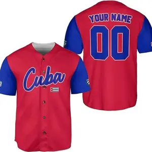 Customize Cuba 3D Baseball Jersey, Personalized Name and Number Baseball Jersey, Baseball Jersey Uniform For Baseball Fans Baseball Lovers, red Jersey Merch, Baseball Team, Softball Game Day Shirt, Cuba lover, Cuba jersey