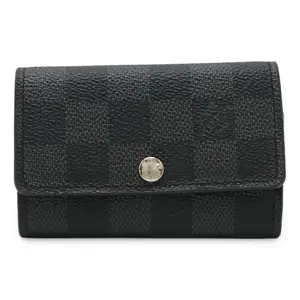 Pre-owned Louis Vuitton Coated/Waterproof canvas Small Leather Goods Damier Graphite Key Case