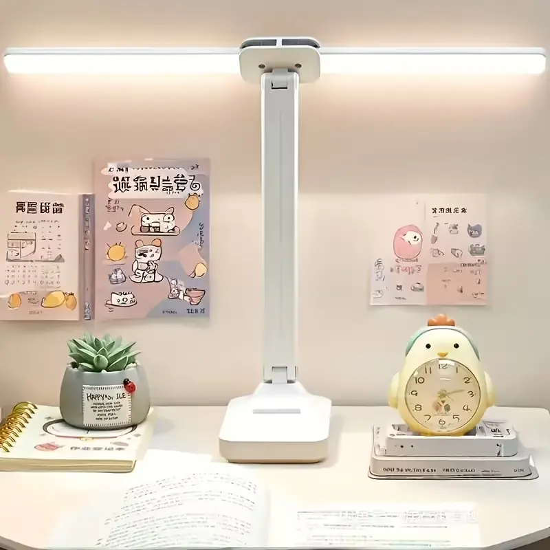 New Mini Portable Foldable Reading Book Light, 3 Color Lighting, USB Rechargeable, Adjustable Brightness, Phone Stand, Office Bedroom Use
