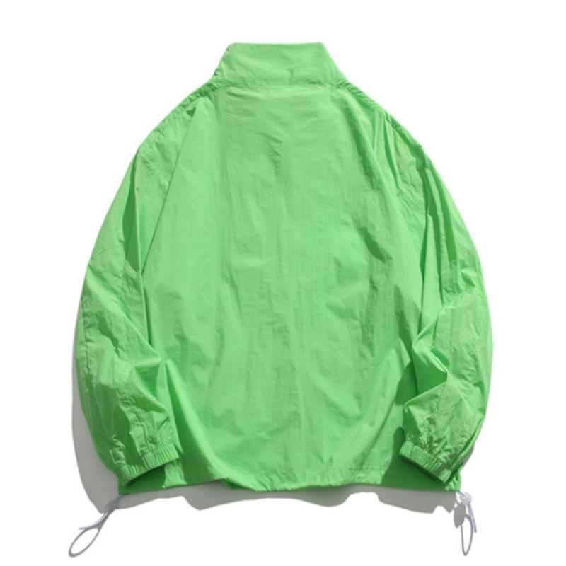 New summer ultra-thin ice silk sun-protection jacket for men and women, stand collar UV protection breathable outerwear, lightweight breathable cool-touch quick-dry outdoor cycling sun shirt, versatile trendy casual jacket