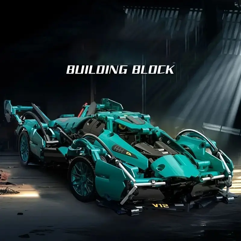 Large Model Kit with Openable Engine Hood, Functional Doors, Trunk, Roof, Abs Material, Creative Building Blocks, Construction Blocks, Ideal Gift for Kids, Model Building Kits
