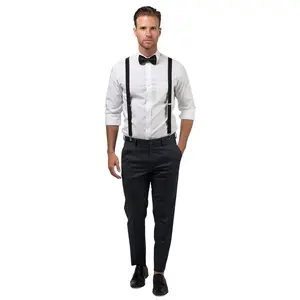 Black Suspenders & Black Bow Tie
