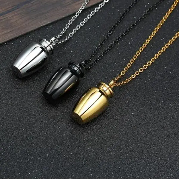 QualityStainlessSteelEarthenJarMemorialCremationUrnPendantNecklace QualityStainlessSteelEarthenJarMemorialCremationUrnPendantNecklace
