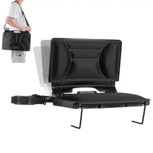 VEVOR Stadium Seat, Folding Bleacher Chair with Back Support and Thick Cushion, Padded Stadium Seat for Bleacher Includes Shoulder Strap, Hooks, Cup Holder, Lycra Material, Side Pocket, PP Material