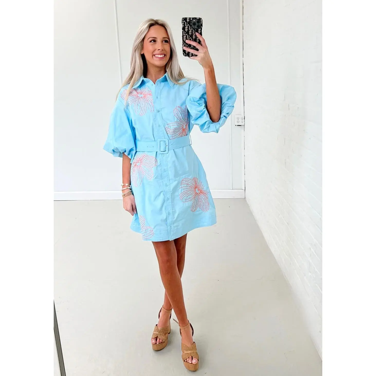Alexis Dress - Blue/Orange