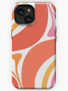 Zepsleeshop Groove Abstract Trippy Retro Pattern Orange Pink White Phone Case Phone Cover Hard Cases