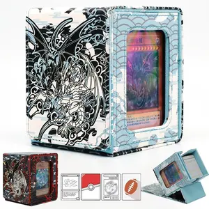 Box Magic Deck Case Solid Color Storage Box TCG Mid Large Card Case Card Top Side-Loading Christmas Toys Game Collection Cards